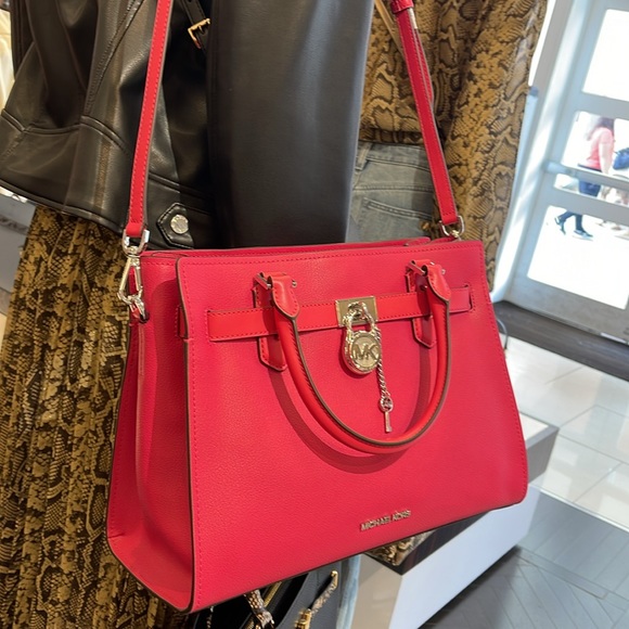 MICHAEL KORS HAMILTON MEDIUM SATCHEL 
 COLOR: Electric Pink 
NWT - Picture 15 of 16